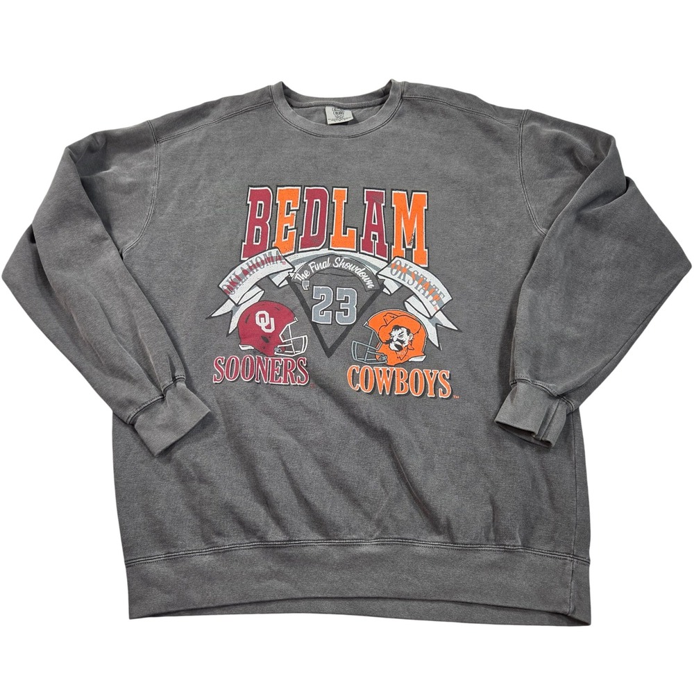 Oklahoma Sooners OSU Cowboys Sweatshirt Bedlam 2023 Showdown Large Pullover